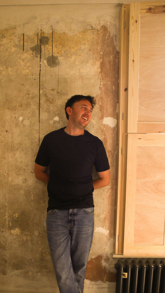 Minimal Vibes - Black Embroidered T-Shirt