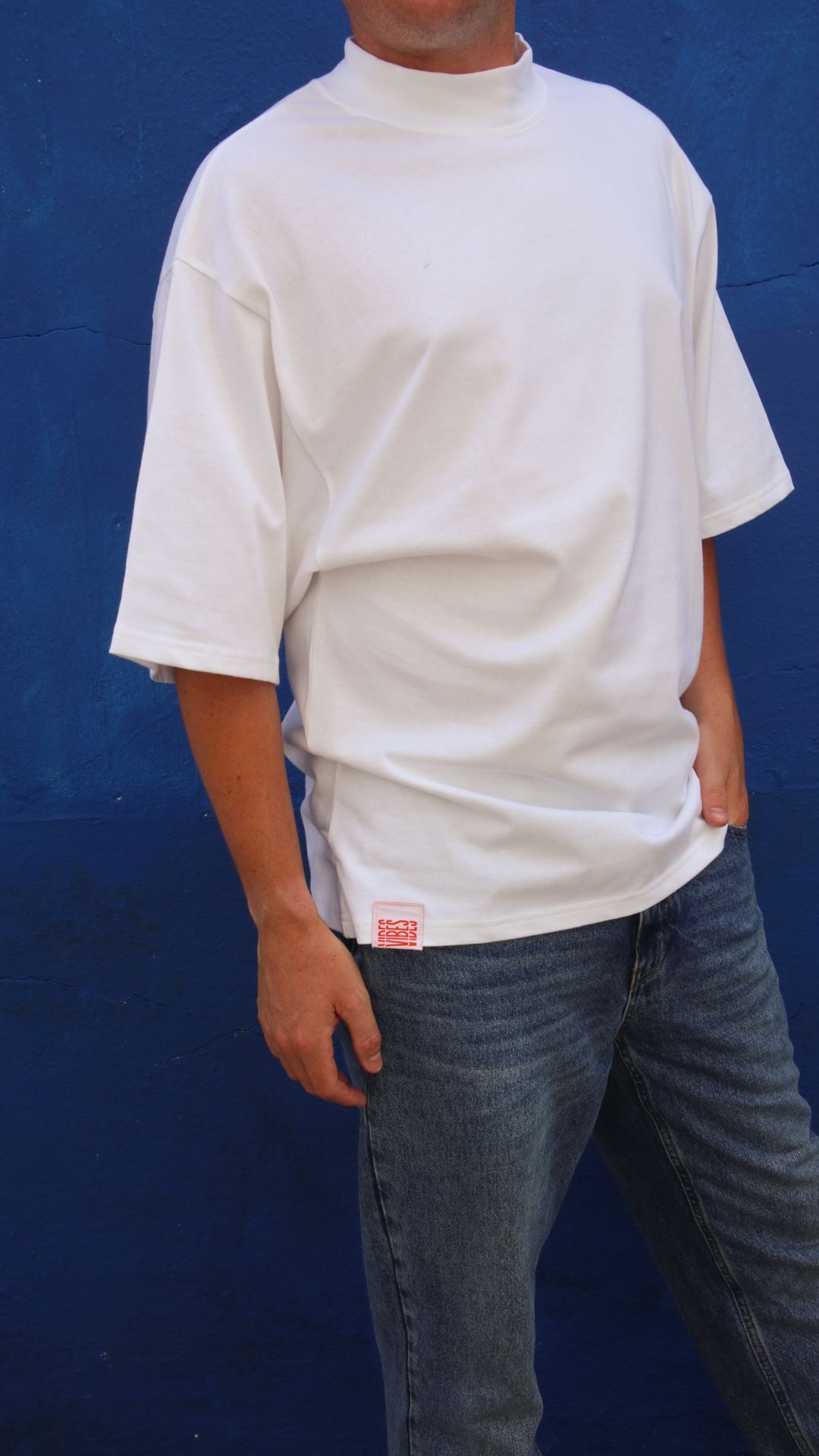 Minimal Vibes - Oversized Mock Neck T-Shirt