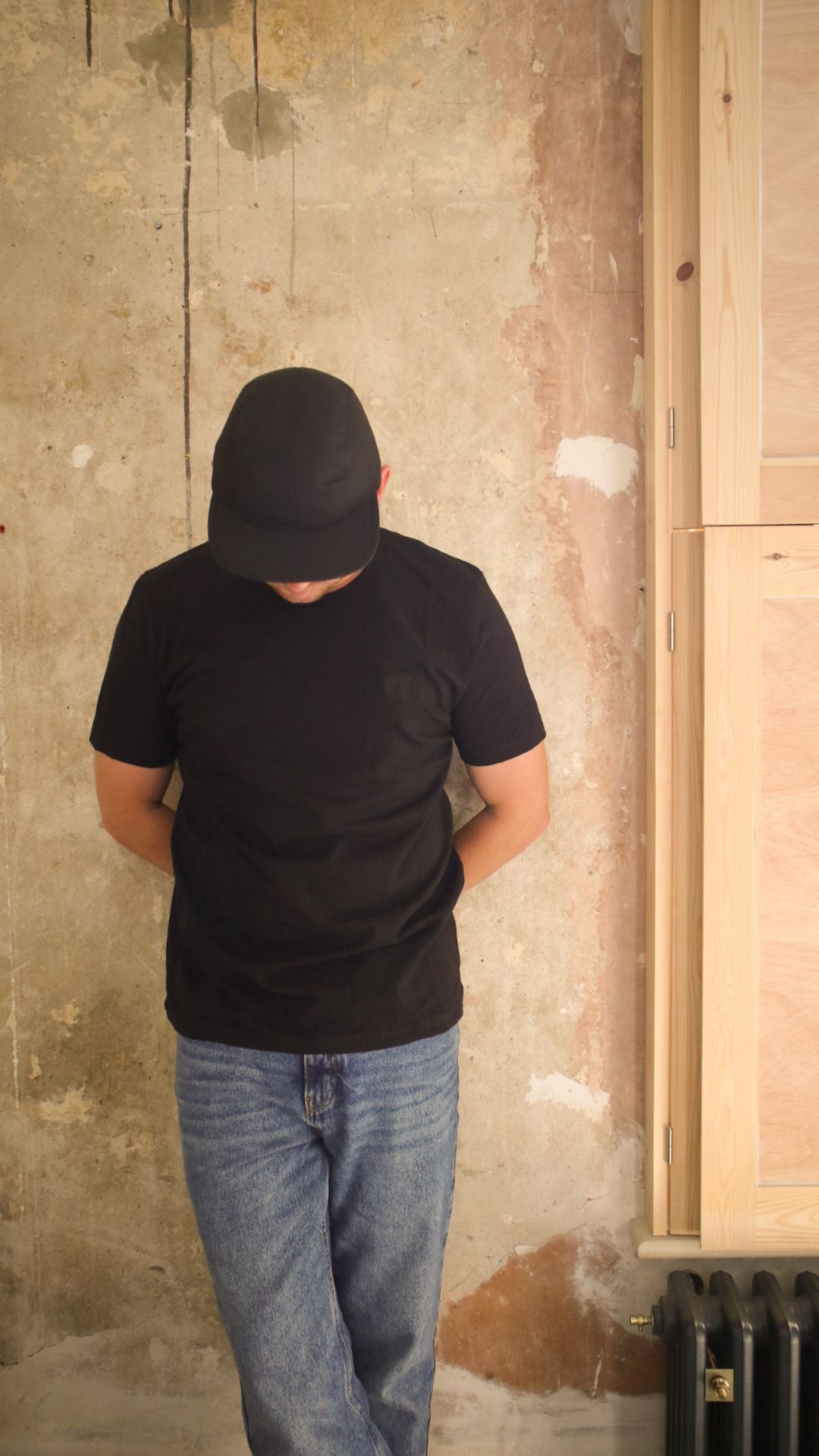 Minimal Vibes - Black Embroidered T-Shirt