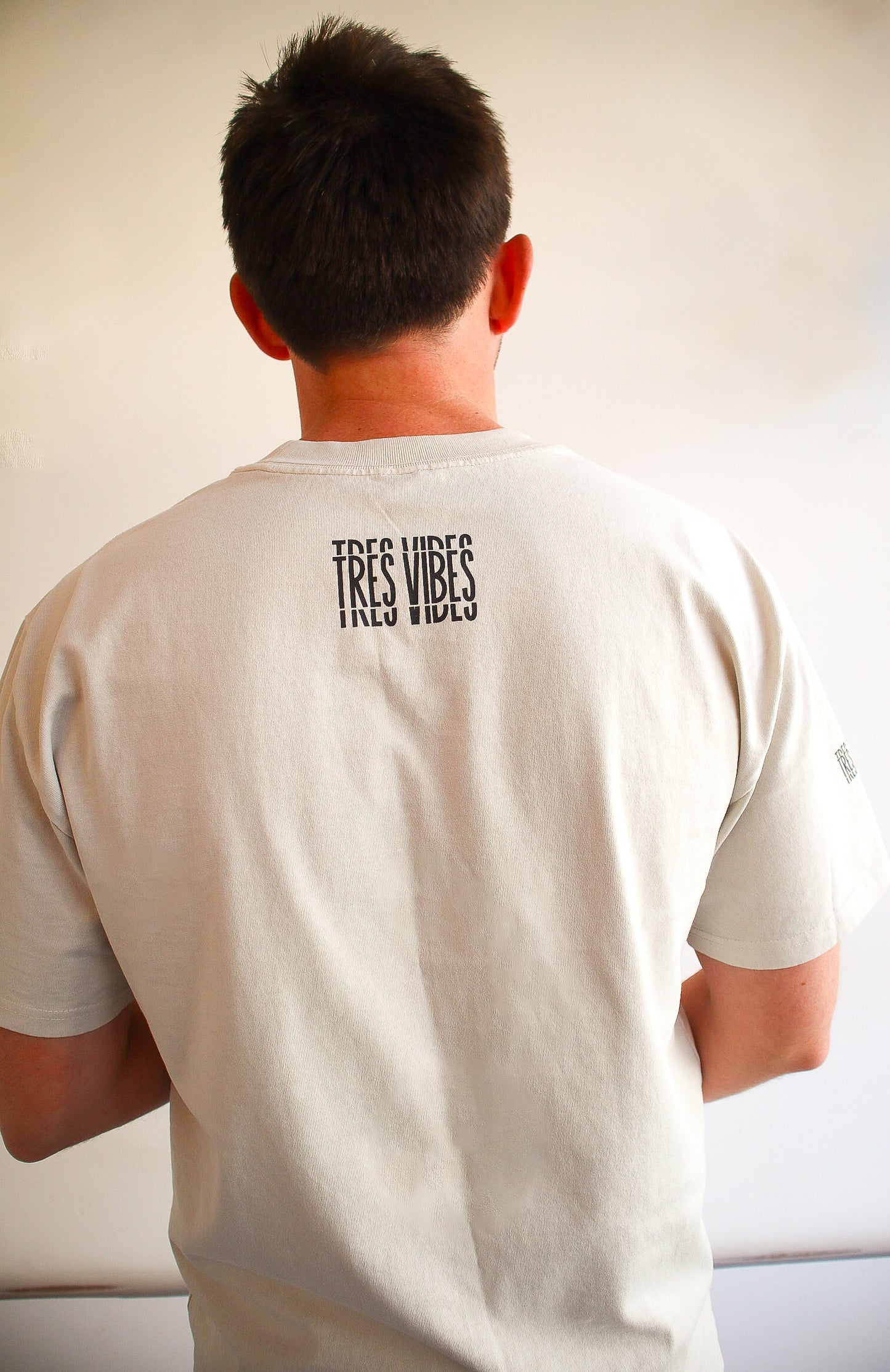 Tres Vibes - Black Print Oversized T-Shirt