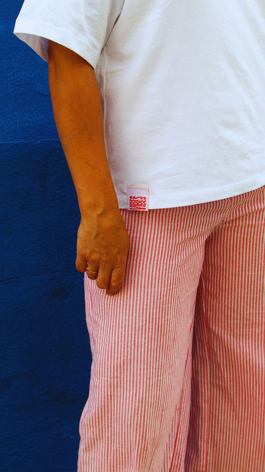 Tres Vibes - Women's Pink Striped Trousers