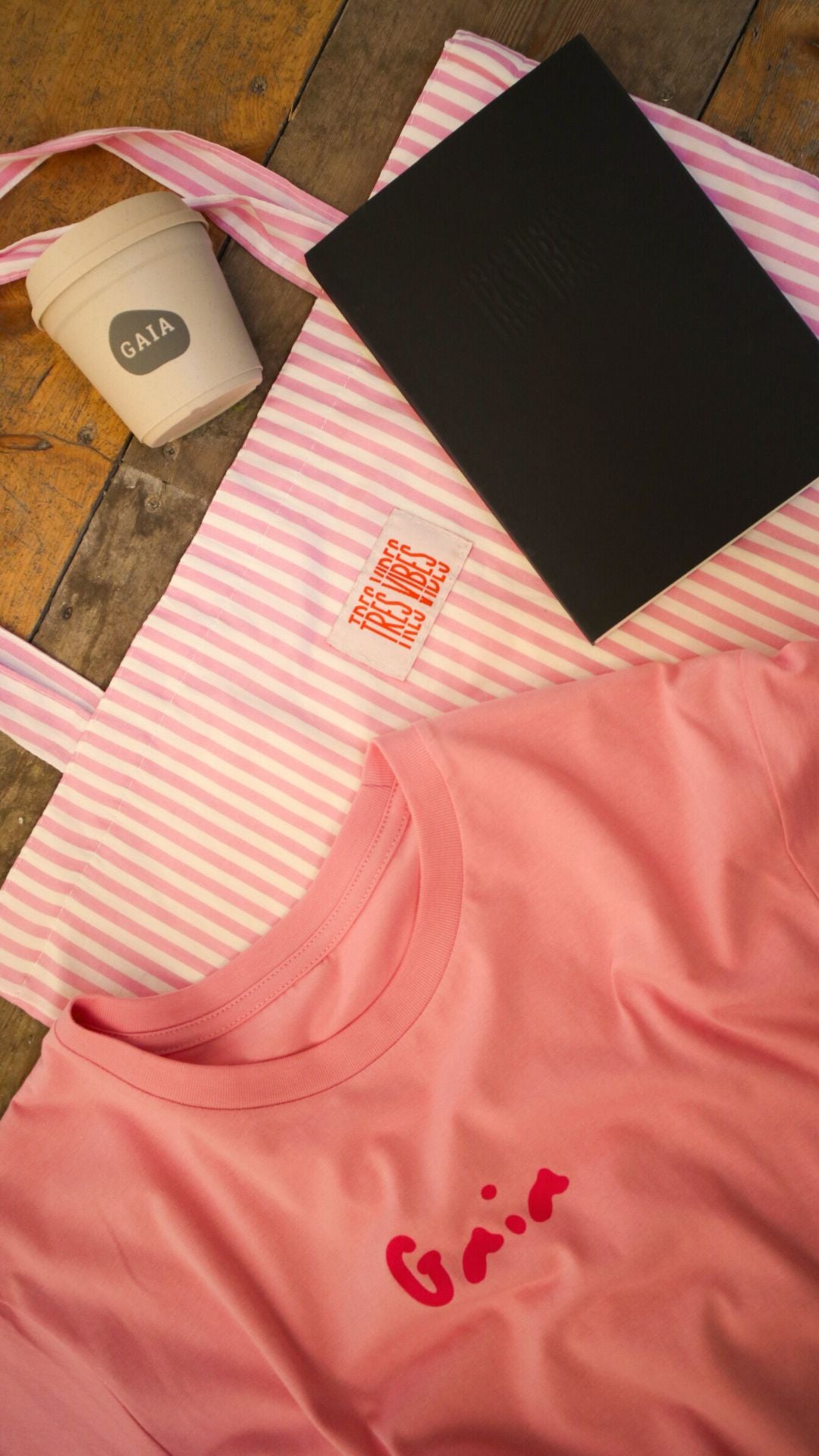 Minimal Vibes - Pink Striped Tote