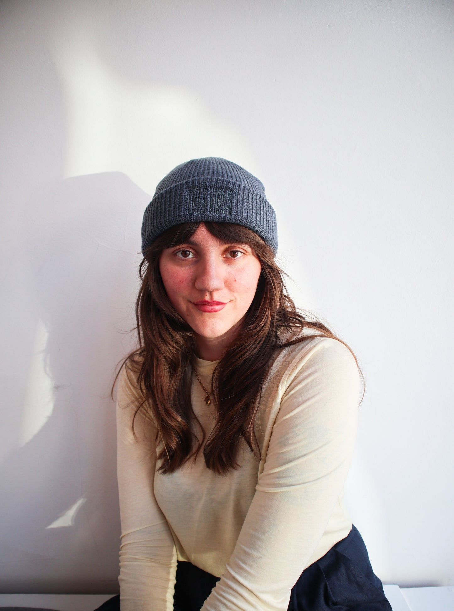 Tres Vibes - Knit Beanie Black Embroidery