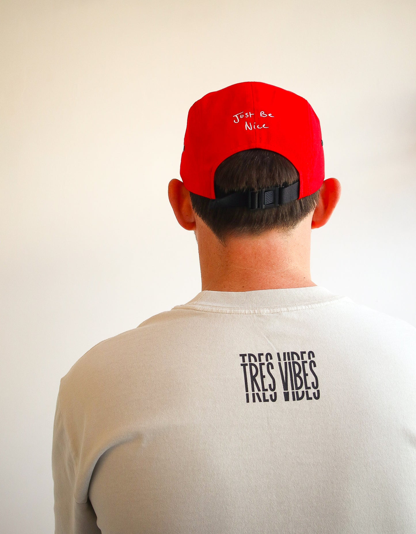 Tres Vibes - Black Print Oversized T-Shirt