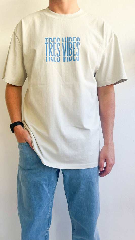 Tres Vibes - Blue Print Oversized T-Shirt